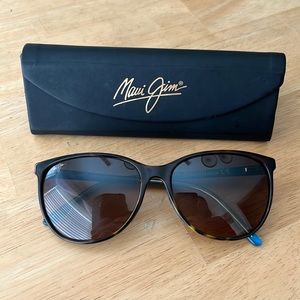 Maui Jim OCEAN MJ723-10P Polarized Cat Eye Sunglasses tortoise with peacock